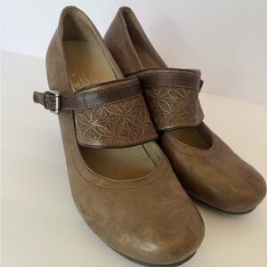 Miz Mooz Brown Heels with Strap